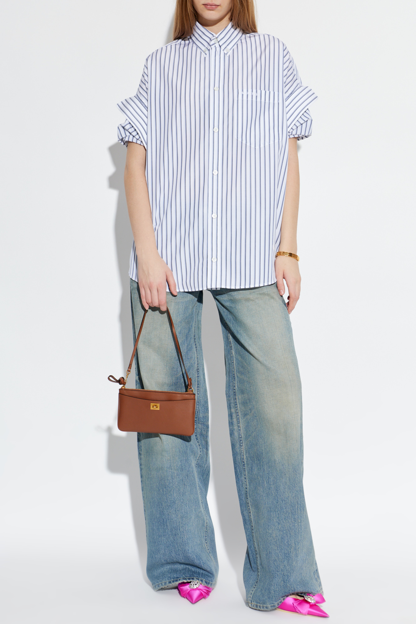 Balenciaga Oversized shirt with striped pattern | Women's | Vitkac